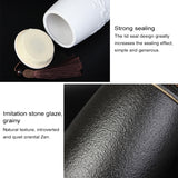 Loose Peak Pattern Stoneware Tea Cans Storage Tanks Ceramic Tea Set Tea Ceremony Accessories, Loose Peak Black, Loose Peak White