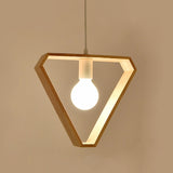 Home Decoration Personality Creative Simple Solid Wood Geometric Pendant Lights