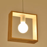 Home Decoration Personality Creative Simple Solid Wood Geometric Pendant Lights