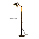 Adjustable Angle Metal Wooden Chassis Floor Lamp