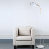 Adjustable Angle Metal Wooden Chassis Floor Lamp