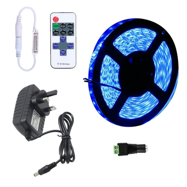 YWXLLight Dimmable Light Strip Kit, SMD 2835 5m LED Ribbon, Waterproof for Indoor , 11key Remote Control LED Strip Lamp 300LEDs UK Plug