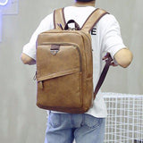 Wide Strap Casual PU Leather Double-shoulder Bag Messenger Bag for Men