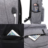 Outdoor Multi-function Comfortable Double Shoulders Bag Travel Backpack Bag with External USB Charging Port