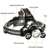 T6 6000 - 6500K LED Headlight USB Rechargeable Head Light 4 Modes Fishing Lamp