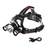 T6 6000 - 6500K LED Headlight USB Rechargeable Head Light 4 Modes Fishing Lamp