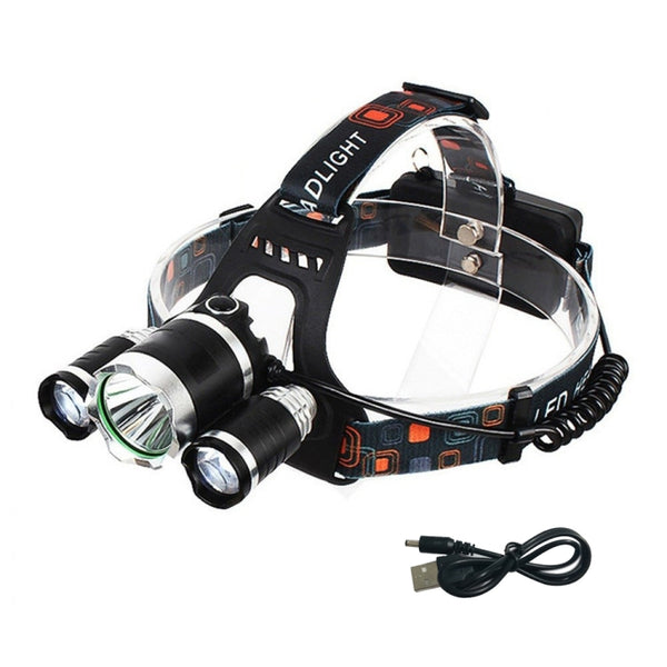 T6 6000 - 6500K LED Headlight USB Rechargeable Head Light 4 Modes Fishing Lamp