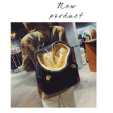 Plush Cute Bird Handbag Double Shoulder Bag Girl Backpack