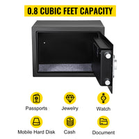 VEVOR Fingerprint Locks Safe Deposit Box 0.8/1.7/2.1 Cubic Feet Digital Electronic Secret Hidden Piggy Bank for Store Money Guns