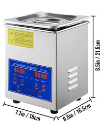 VEVOR 2L Ultrasonic Cleaner Machine Stainless Steel Ultrasonic Cleaning Machine Digital Heater Timer Jewelry Cleaning for Home