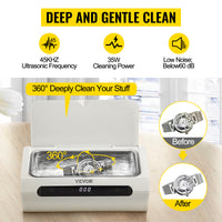 VEOVR 500ml Ultrasonic Cleaner Mini Portable Washing Machine Ultrasound Bath Sonic Cleaning Devices for Glasses Home Appliances