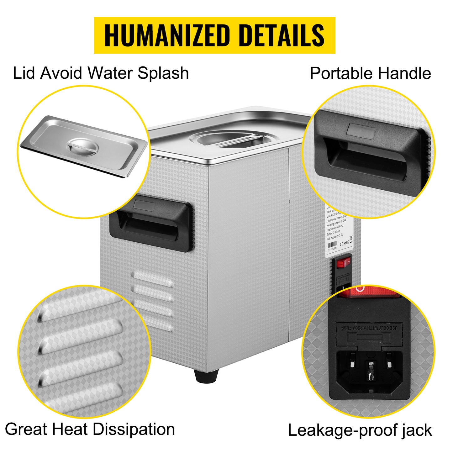 VEVOR 2L 3L 6L 10L 15L Upgraded Ultrasonic Cleaner Lave-Dishes Portable Washing Machine Diswasher Ultrasound Home Appliances