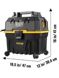 VEVOR Portable Wet and Dry Vacuum Cleaner 15L For Car & Home Appliance 1200W Power Strong Suction Vacuum Cleaner & Air Blower